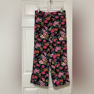 J. Crew Black and Pink Wide Leg pants